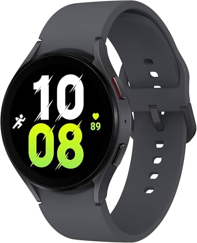 SAMSUNG Galaxy Watch 5 44mm BT Smartwatch Graphite with 2 Chargers, AMOLED Display, 16GB, for Android Smartphones, IP68 - Water Resistant, Dust Resistant - SM-R910NZACXAA (Renewed)