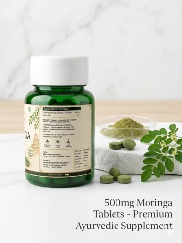Image of Moringa Tablet 500mg | Moringa Tablet for Detox & Wellness, Immunity, Cholesterol, Digestion & Energy, Rich in Nutrients | 30 Tablets