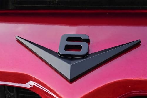 Image of iJDMTOY Vintage Style 3D Matte Black Alloy Metal V6 Emblem Compatible with Grille Hood Trunk Fender Side Door, etc