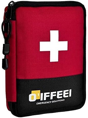O'IFFEEI Pequeña bolsa de primeros auxilios vacía, de tamaño práctico para exteriores, campamento, senderismo, mochileros, viajes. Bolsa médica