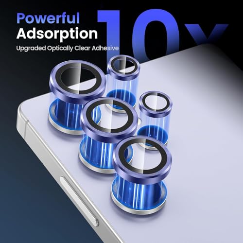 Image of CLITZ Camera Lens Protector for Samsung Galaxy S25 Ultra 5G,9H Tempered Glass Metal Individual Ring Cover, HD Clear, 1 Set (Titanium Blue)