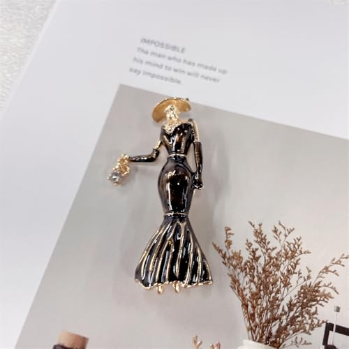 Image of Fashion Lady Brooch Pin for Women Girls Colorful Enamel Crystal Lapel Pins Charm Dress Accessories Coats Scarves Bags Ceremony Clothes Elegant Handmade Holiday Party Jewelry
