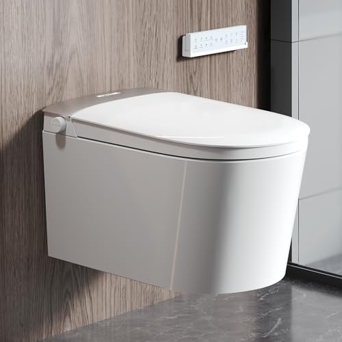Image of DeerValley Wall-Hung Smart Toilet with Bidet, Auto Open /Close, Foam Shield