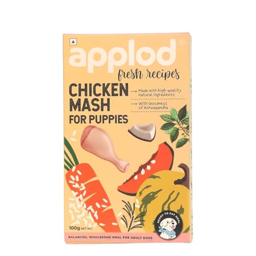 Image of Chicken Mash Fresh Dog Food for Puppies | Soft Easy-to-Digest High-Protein Chicken Meal | Supports Growth, Immunity & Healthy Development | 300g x 3