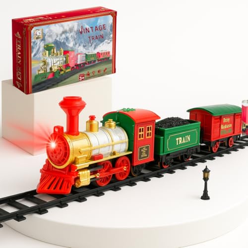 Storio Classic Vintage Toy Train Set with Real Smoke| Railway Set | Train Set with DIY Railway Tracks for Kids 3+ | Gift for Kids