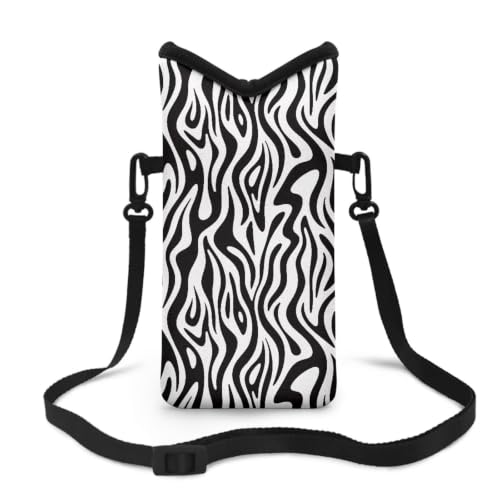 Image of Small Phone Bag Portable Water-Resistant Crossbody Pouch with Adjustable Strap Cellphone Case Mini Satchel Fits Most Phones for Casual, Beach, Travel, Zebra Print
