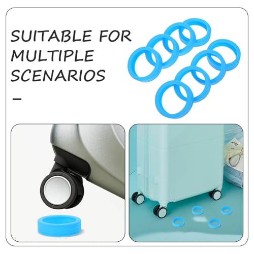 Beaupretty 8pcs Luggage Wheel Covers Silicone Wheel Protectors for Suitcases -wear Noise Reduction Flexible Travel Accessory for Frequent Travelers4