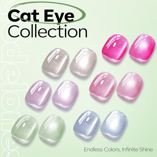 Image of modelones Cat Eye Gel Nail Polish Green, Green Grapes Glitter Magnetic Nail Polish with Magnet Soak Off U V Winter Gel Polish Shimmer Nail Art Manicure Salon DIY