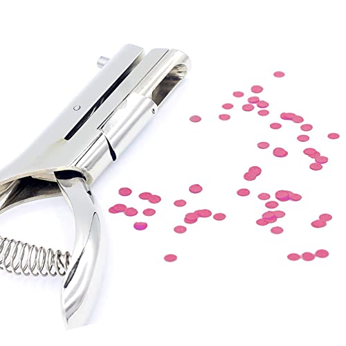 1/8 Inch Single Hole Punch - 2 Inch Reach Deep Throat Heavy Duty Paper Punch - Portable Hand Held Long Reach for ID PVC Cards Plastic Cardboard Photos