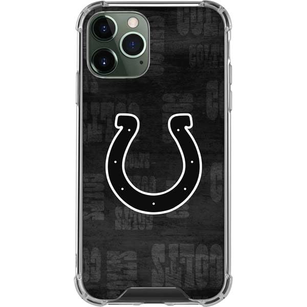Skinit Clear Phone Case Compatible with iPhone 11 Pro Max - Officially Licensed NFL Indianapolis Colts Black & White Design