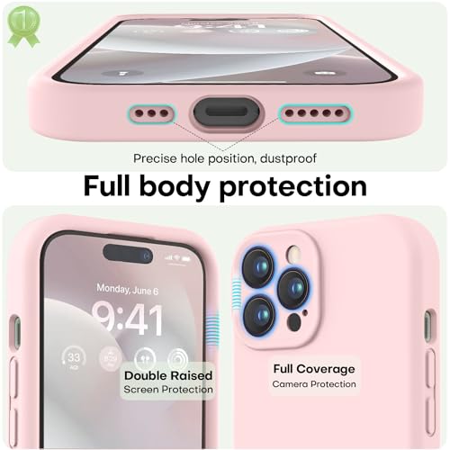 LOVE 3000 Designed for iPhone 14 Pro Max Case, Premium Silicone with [Soft Anti-Scratch Microfiber Lining] Shockproof Protective Phone Case for Men Women Girls 6.7", Chalk Pink by LOVE 3000 - Image 2