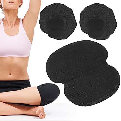 60pcs Almohadillas para el sudor en las axilas Almohadilla para el sudor en las axilas de verano Tela no tejida Vestido Ropa Almohadillas para el sudor en las axilas Negro