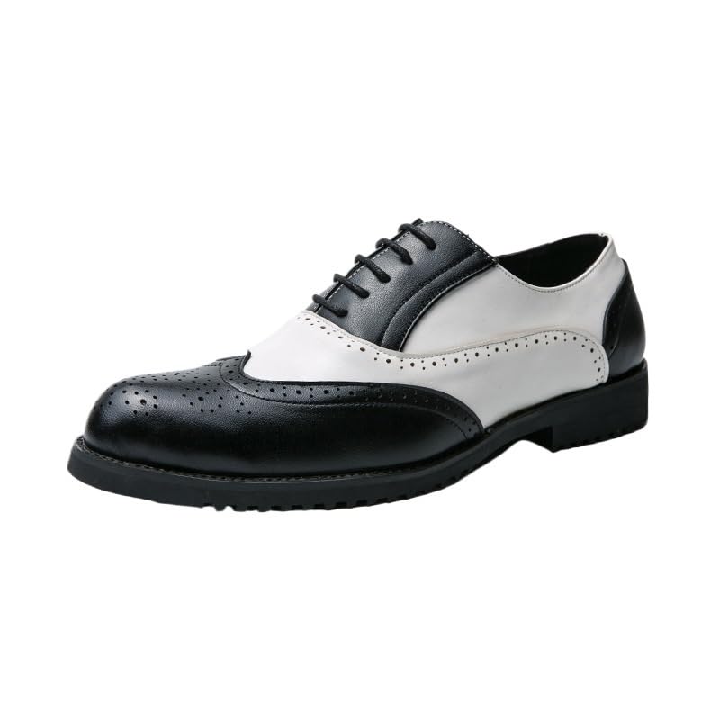 Modern Men's Fashionable Oxford Shoes Summer Breathable Casual Leather Flats Classic Lace-Up Dress Shoes