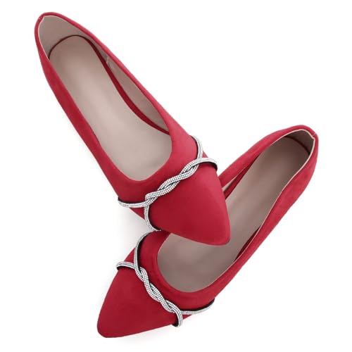 WENJIAZHIZHI Womens Pointy Toe Ballet Flats Shoes Dressy Comfortable Slip-On Casual Loafers for Crews