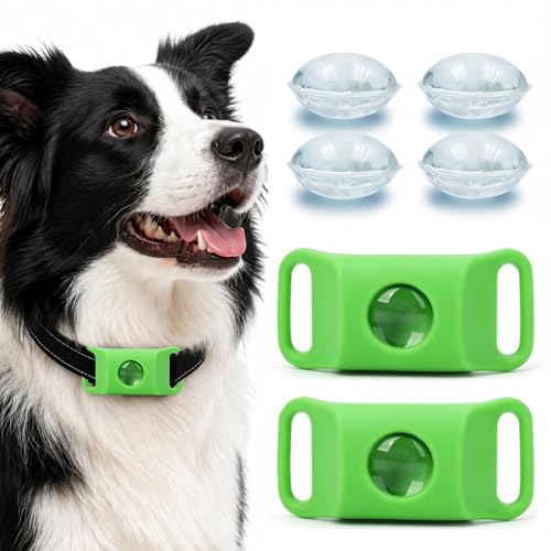 Pifeea Pendant for Dogs Adjustable Collar Tag for Small Medium Large Breeds Water-Resistant Dog Pendant 2 Pcs with 4 Extra Refills Green