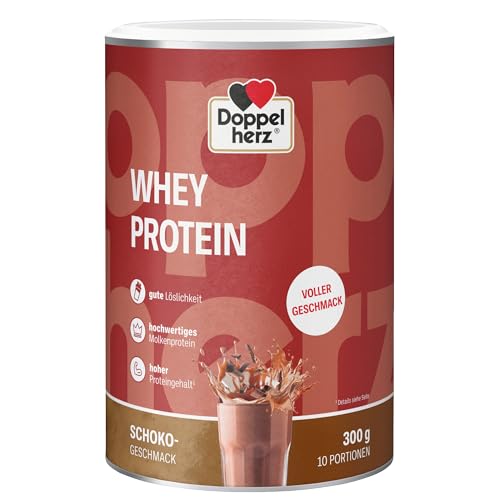 Doppelherz WHEY PROTEIN Schoko – Proteinpulver auf Molkenbasis in bewährter Doppelherz-Qualität 300g