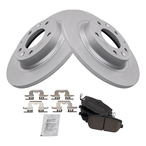 Image of TRQ Rear Brake Pad and Rotor Set Ceramic Coated Rotors Compatible with 2006-2015 Mazda MX-5 Miata