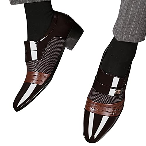 Hbeylia Men's Oxfords Dress Shoes Classic Fashion Formal Pu Leather Tuxedo Oxford Wingtip Dress Shoes For Men Business Office Work Wedding Party