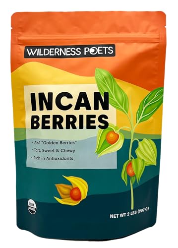 Wilderness Poets, Organic Incan Berries (Golden Berries, Gooseberries) - Raw, Dried Fruit - Bulk Size (32 Ounce - 2 Pound)