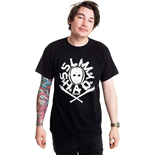 Eminem Mens Shady Mask Slim Fit T-Shirt Small Black