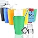 Produktbild S&S-Shop 30 Hartplastik Trinkbecher 400ml, Mix Set, 6 Farben, Mehrwegbecher, Cocktailgläser, Camping, Kindergeschirr, JGA, Stapelbecher, Partybecher, Kunststoffbecher