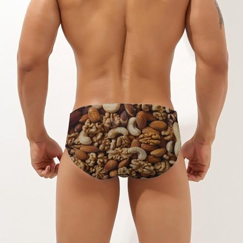 Mixed Nuts Walnuts and Cashews Mens Swim Briefs Quick Dry Swimming Trunks Training Swimsuit Low Rise Swimwear2