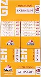 Gizeh Filter Sticks Extra Slim 5,3mm Durchmesser 1 Box (10 Packungen/ 126 Filter), Gelb