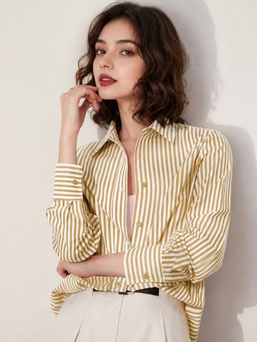 Image of Women Shirt||Women Relaxed Fit Vertical Striped Spread Collar Cotton Casual Shirt (S-12-19)