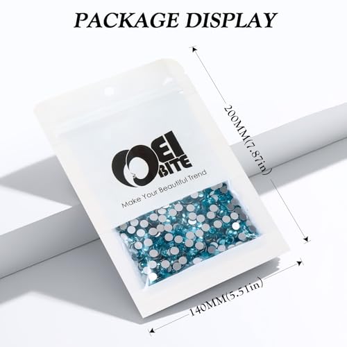 Image of Aquamarine Flatback Rhinestones, Glass Rhinestones for Nail Art and Craft, Glue Fix, Loose Crystal Gemstones(Aquamarine, SS16, 2880pcs, 3.8-4.0mm)