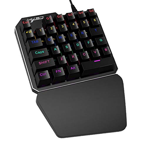 Clavier de jeu rétroéclairé à une main avec 35 touches pour joueur