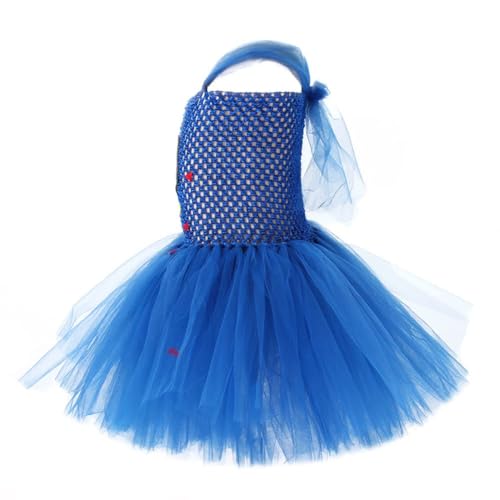 Disfraz Chucky para niñas con falda tutú azul miniatura 2
