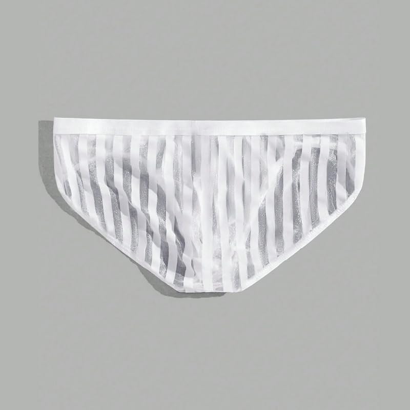 Men's White Underwear, Lightweight Breathable Comfortable Fitted Mesh Underwear2