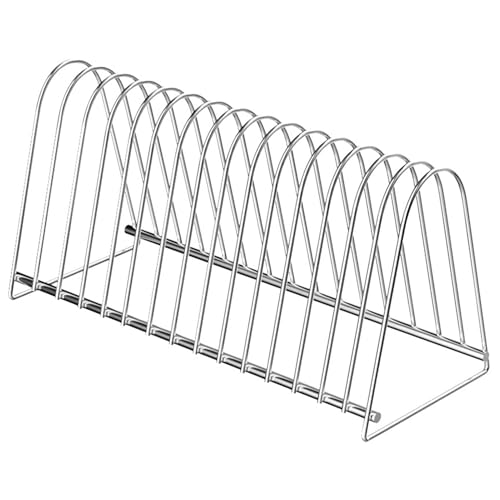 Samuliy Estante de almacenamiento de discos | Soporte de almacenamiento de discos de metal, clasificador de archivos de escritorio multiusos, soporte vertical para libros triangulares para sala de