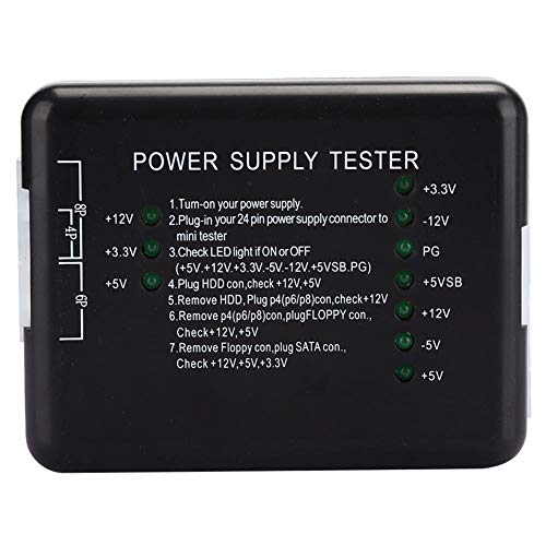 Computer PC Power Supply Tester ATX Power Supply Tester PSU Tester, PC Power Supply Tester Computer Power Supplies ATX Connectors Power Supply Tester with LED Indicator Light, Plug & Play(20/24 Pin)