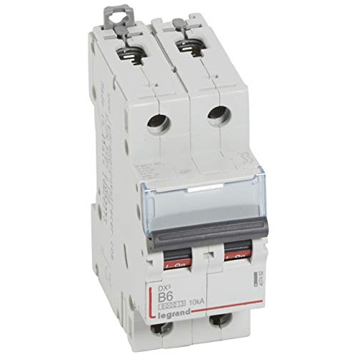Disjoncteur DX³6000-2P 6A courbe B 2 modules tableau électrique triphasé monophasé