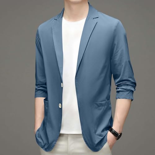 Spring Summer Men's Lightweight Suit Jacket Casual Stretch Slim Fit Button Down Sport Coats Casual Business Lapel Blazer 20252