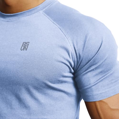 Image of Casual Short Sleeve Crew Neck Classic Wicking Breathable Fitness Muscle Athletic T Shirts Mens