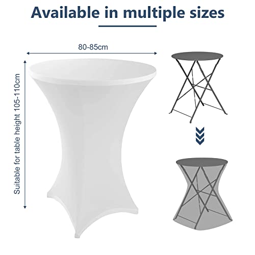 Mange-debout housse de table haute extensible blanche de qualité supérieure