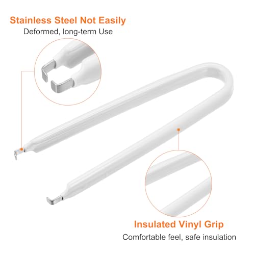 Image of HARFINGTON 10Pcs IC Chip Extractor IC U Shape Puller Stainless Steel with Insulated Vinyl Grip Motherboard Circuit Board Component Puller Chip Extractor for PCB Removal Tool, White