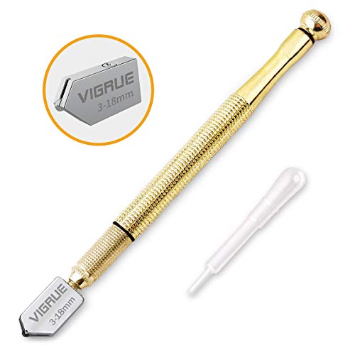 VIGRUE Glass Cutting Tool Set 3mm-18mm Heavy Duty Pencil Style Oil Feed Carbide