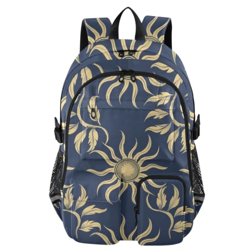 Mochila de viaje para laptop impermeable estilo William Morris azul oscuro espaciosa