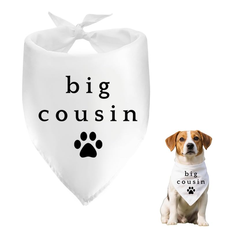 Big Cousin Dog Bandana Collar For Dogs Cats Gender Revealing Gifts For Women Men Big Cousin Gifts For Dog Owners Lovers Soon To Be Cousins Dog Bandana For Dogs Cat Neckerchief Pet Accessory