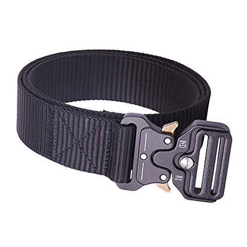 homozy Unisex Tático Nylon Cinto Longo Web Belt Jeans Utility Waistbelt - Preto