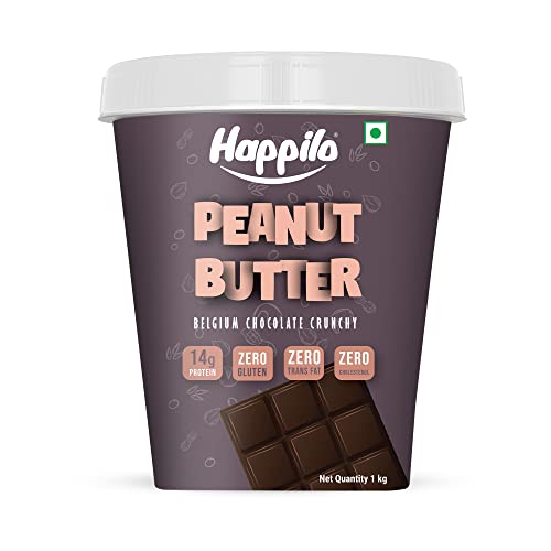 Happilo Belgium Chocolate Peanut Butter Crunchy 1kg, Roasted Peanuts
