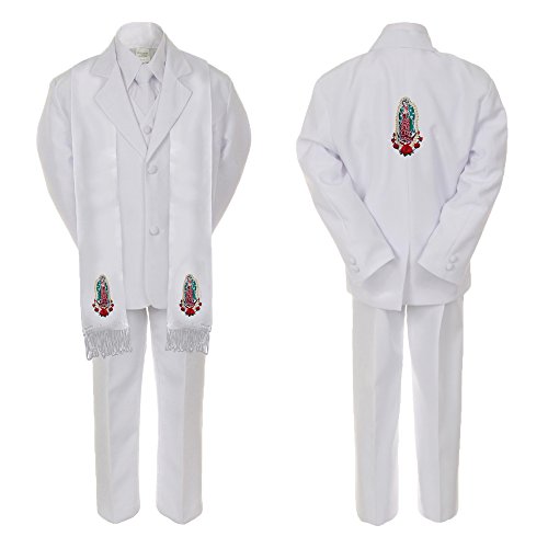 Image of Baby Boy Teen Christening Church Suit Gold Virgin Mary On Stole & Back SM-20