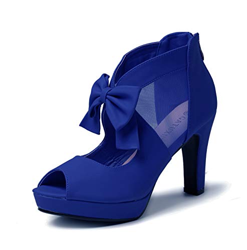 Image of GATUXUS Open Toe Women Platform High Heel Shoes Bows Strappy Sandals