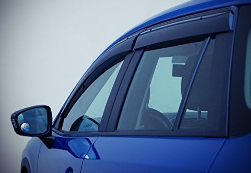 WellVisors Window Visors Wind Deflectors Compatible with Mazda 2013-2016 CX-5 with Black Trim Rain Guards 3-847MZ011