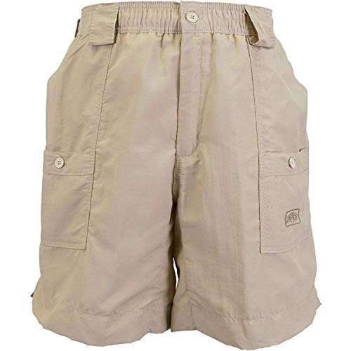 Aftco Bluewater M01L Long Traditional Fishing Shorts - Khaki - 38" #TOP1