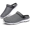 Men Women Mesh Slippers Breathable Garden Clogs Summer Beach Sandals Slipper Shoes Size Dark-Grey UK 12=48 #5