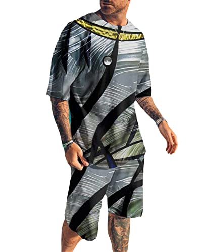 Ensemble 2 pièces homme motif lion noir et blanc ts1190 XXL résolvant le choix du style